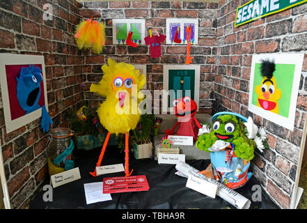 Sesame Street Art dans un concours à l'Bledlow Pays montrent le 1er juin 2019. Le Buckinghamshire, Angleterre, RU Banque D'Images