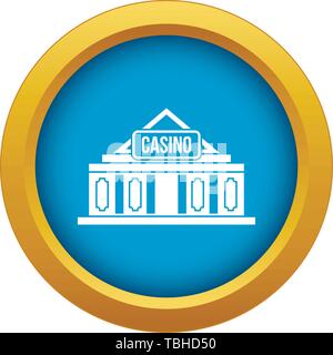 Icône vecteur bâtiment Casino bleu isolé Illustration de Vecteur