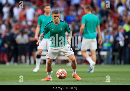 Tottenham Hotspur est Kieran Trippier durant la finale de la Ligue des champions au Wanda Metropolitano, Madrid. Banque D'Images