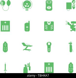 Medical Icons set - glyph vert style vecteur de couleur - Vector Illustration de Vecteur