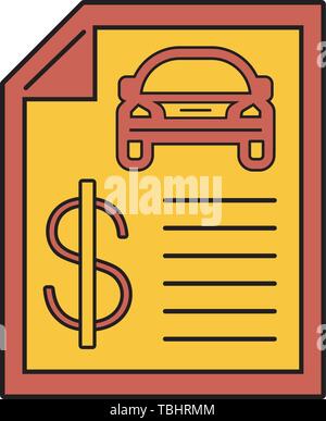 Liste d'entretien de voiture avec le signe du dollar style plat Illustration de Vecteur