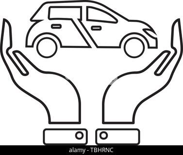 L'icône de protection voiture style linéaire Illustration de Vecteur