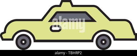Icône de voiture Taxi colorés de style linéaire Illustration de Vecteur