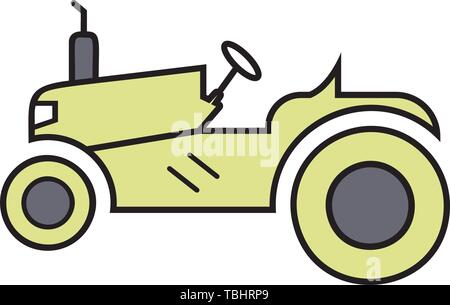 Tracteur fine ligne icône colorée Illustration de Vecteur