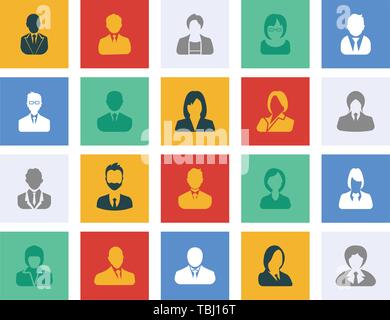 Télévision Avatars Icons Set - Des icônes vectorielles personnes Illustration de Vecteur