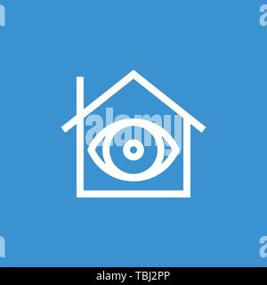 Chambre avec icône de signe de l'œil - vector Illustration de Vecteur