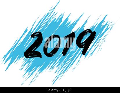 Bonne Année 2019 - dessin - carte bonne année fond d'accueil Illustration de Vecteur