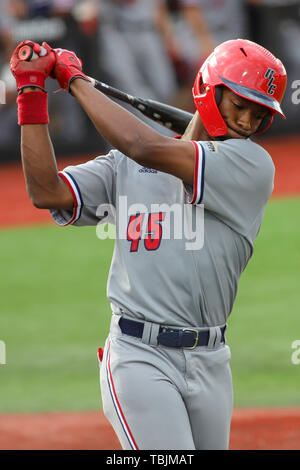 Louisville, Kentucky, USA. 31 mai, 2019. Derrick Patrick de l'Université de l'Illinois Chicago flammes lors d'un base-ball NCAA au stade régional Jim Patterson à Louisville, KY. Kevin Schultz/CSM/Alamy Live News Banque D'Images