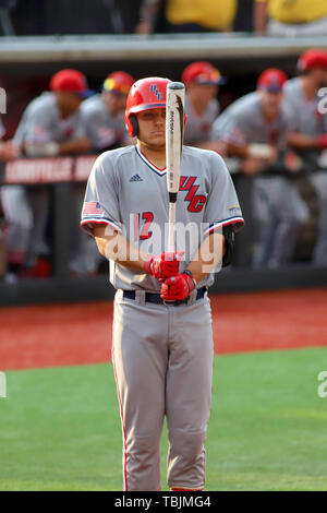 Louisville, Kentucky, USA. 31 mai, 2019. L'UIC Ryan Hampe lors d'une régionale Baseball NCAA à Jim Patterson Stadium à Louisville, KY. Kevin Schultz/CSM/Alamy Live News Banque D'Images