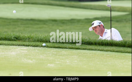 Dublin, OH, USA. 09Th Juin, 2019. Jason Kokrak pratiques du Canada photos de dunes de sable, avant de jouer à la ronde finale 2019 Tournoi Memorial Day présenté par l'ensemble du pays à Muirfield Village Golf Club à Dublin, OH. Austyn McFadden/CSM/Alamy Live News Banque D'Images