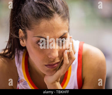 Burgos, Espagne. 01 Juin, 2019. Cristina Ouviña lors d'Espagne victoire sur la Lettonie (77 - 51) en match amical entre l'Espagne et la Lettonie a célébré au Coliseum Burgos à Burgos (Espagne), 1er juin 2019. Credit : Juan Carlos García Mate/Pacific Press/Alamy Live News Banque D'Images