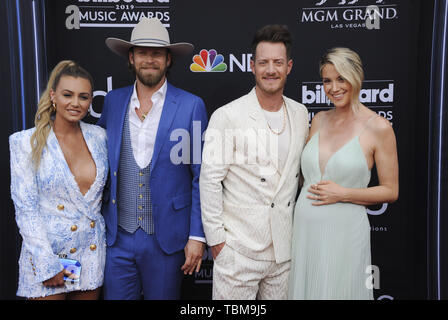 Le Billboard Music Awards 2019 - Arrivées avec : Hayley Stommel, Tyler Hubbard, Brian Kelley, Brittney Marie Cole Où : Las Vegas, Nevada, United States Quand : 01 mai 2019 : Crédit/WENN.com Apega Banque D'Images