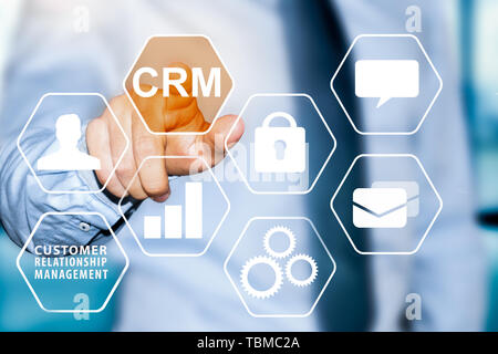 Concept de gestion de la Relation Client CRM Banque D'Images