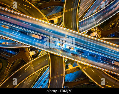 Vue aérienne de la ville de Shanghai informatisées Banque D'Images