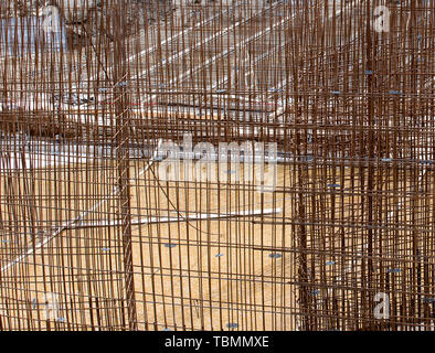 La construction d'armature en acier au chantier Banque D'Images