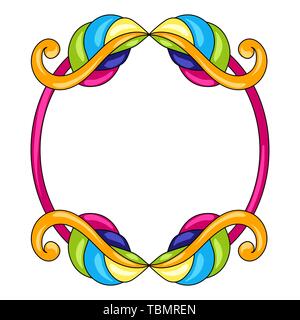 Cadre décoratif mexicain avec des tourbillons. Illustration de Vecteur