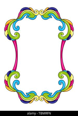 Cadre décoratif mexicain avec des tourbillons. Illustration de Vecteur