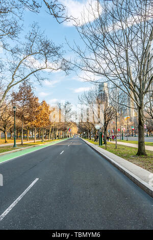 Philadelphie, Pennsylvanie, USA - Décembre 2018 - Benjamin Franklin Parkway est une avenue qui traverse le cœur culturel de Philadelphie Banque D'Images