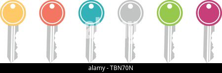 Icône d'une clé de couleur Illustration de Vecteur