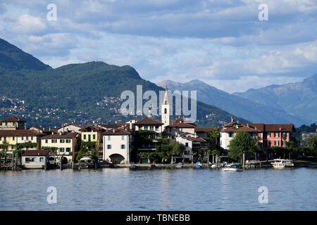 Îles au large du lac Majeur Stresa, Italie. Isola Pescatore, également appelée Isola Superiore sur le Lac Majeur, Italie Banque D'Images