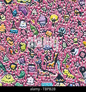 Cartoon cute doodles hand drawn grunge illustration Illustration de Vecteur