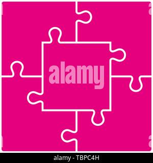 Puzzle couleur ensemble de cinq pièces. Vector illustration Illustration de Vecteur