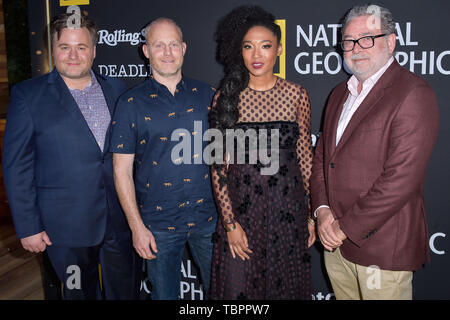 Los Angeles, United States. 09Th Juin, 2019. LOS ANGELES, CALIFORNIE, USA - 02 juin : Benjamin Wallfisch, Judith Hill et Guillermo Navarro arrivent à la National Geographic's lice Showcase qui a eu lieu au Théâtre grec le 2 juin 2019 à Los Angeles, Californie, États-Unis. ( Photo : Agence de Presse Image/Alamy Live News Banque D'Images