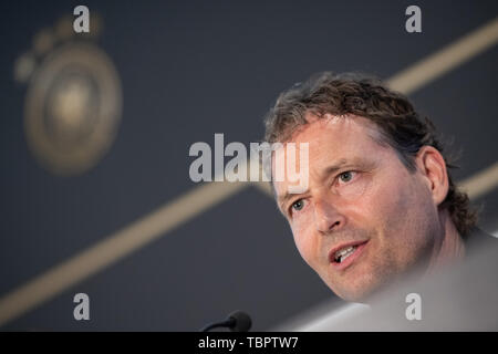 Venlo, Pays-Bas. 06Th Juin, 2019. Co-formateur Marcus Sorg assiste à une conférence de presse. L'équipe nationale de football joue contre le Bélarus (8.6.) et l'Estonie (11.6.) dans le championnat européen de qualification. Credit : Marius Becker/dpa/Alamy Live News Banque D'Images