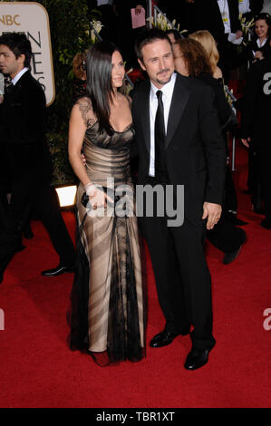 LOS ANGELES, CA. 15 janvier 2007 : COURTENEY COX ARQUETTE et son mari DAVID ARQUETTE à la 64e conférence annuelle Golden Globe Awards au Beverly Hilton Hotel. © 2007 Paul Smith / Featureflash Banque D'Images