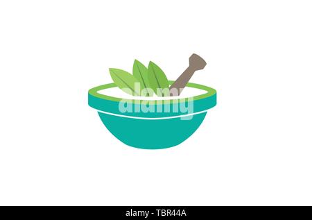 Creative Traditional Bowl Grind Pharmacy logo Design Vector Illustration de Vecteur