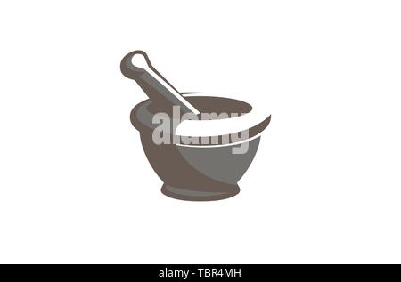 Creative Bowl Grind pharmacie logo Design Vector Illustration de Vecteur