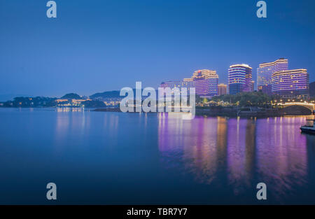 Paysage de Qiandao Lake Scenic Area, comté de Chunan, Hangzhou City, Zhejiang Province Banque D'Images