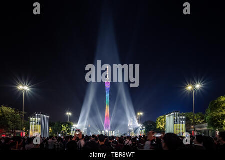 Scène brillante du Festival International de l'éclairage de Guangzhou 2018 Banque D'Images