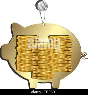 Tirelire icône pour site web. Économies d'argent concept de vecteur. Piggy tirelire et des pièces. Illustration de Vecteur