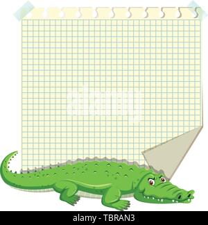 Un crocodile sur la note illustration modèle Illustration de Vecteur