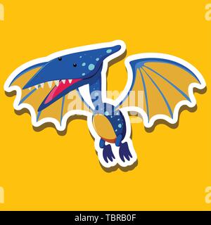 Une illustration du caractère autocollant Pteranodon Illustration de Vecteur