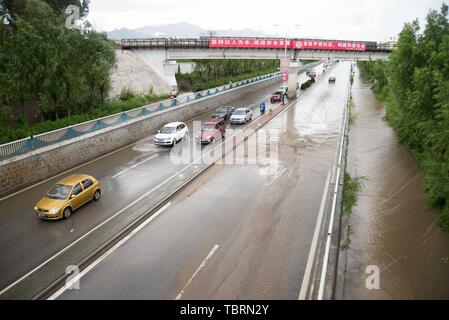 14 août 2018 Province de Hebei Qinhuangdao ville forte pluie Banque D'Images