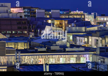 Toits de bâtiments de bureaux dans le centre de Stockholm, Suède Banque D'Images