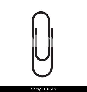 Clip de fixation du papier d'ossature. Paperclip icône noire. Joindre un fichier document d'affaires. Vector illustration isolé sur fond blanc Illustration de Vecteur