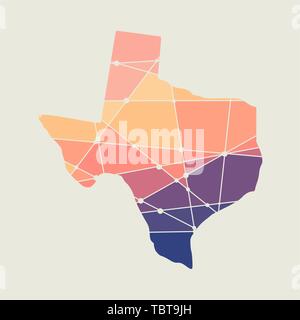 Carte d’état de Texas Illustration de Vecteur