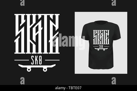 Skate Board illustrations vectorielles avec cool logo pour t-shirt Illustration de Vecteur
