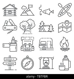 Activités de loisirs et de plein air icon set. Illustration de Vecteur