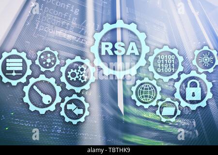 RSA. Système de chiffrement Rivest Shamir Adleman. La cryptographie et la sécurité du réseau. Banque D'Images