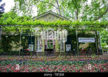 Nebbiensches Nebbien Gartenhaus, Summerhouse, du pavillon classiciste, Frankfurt am Main, Allemagne Banque D'Images