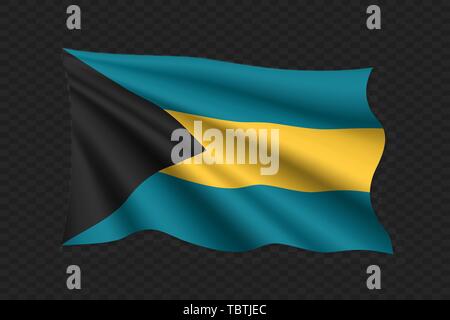 Waving Flag 3D des Bahamas. Vector illustration Illustration de Vecteur