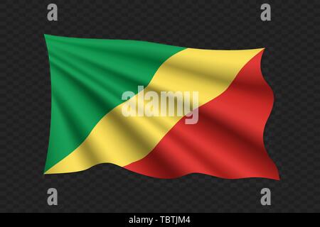 Waving Flag 3D du Congo. Vector illustration Illustration de Vecteur