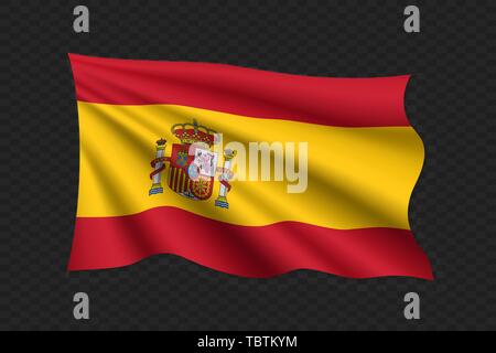 Waving Flag 3D de l'Espagne. Vector illustration Illustration de Vecteur