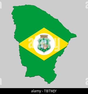 Site du Ceara est un état Brésil avec drapeau national. Vector Illustration Illustration de Vecteur