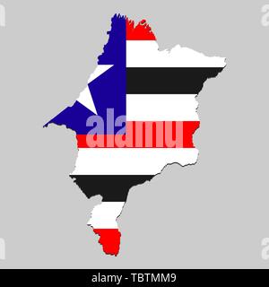 Plan de Maranhao est un état Brésil avec drapeau national. Vector Illustration Illustration de Vecteur