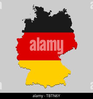 Carte de l'Allemagne avec drapeau national. Vector Illustration. Illustration de Vecteur